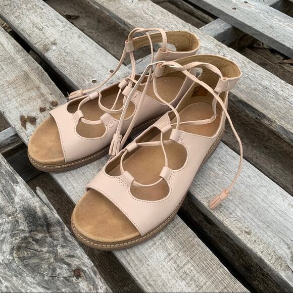 Clarks Corsio Dallas pink lace up gladiator sandal 6.5 - Picture 1 of 6